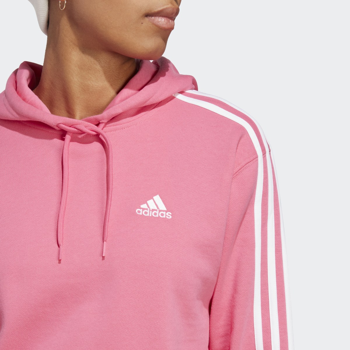 Adidas Essentials 3-Stripes French Terry Crop Hoodie. 6