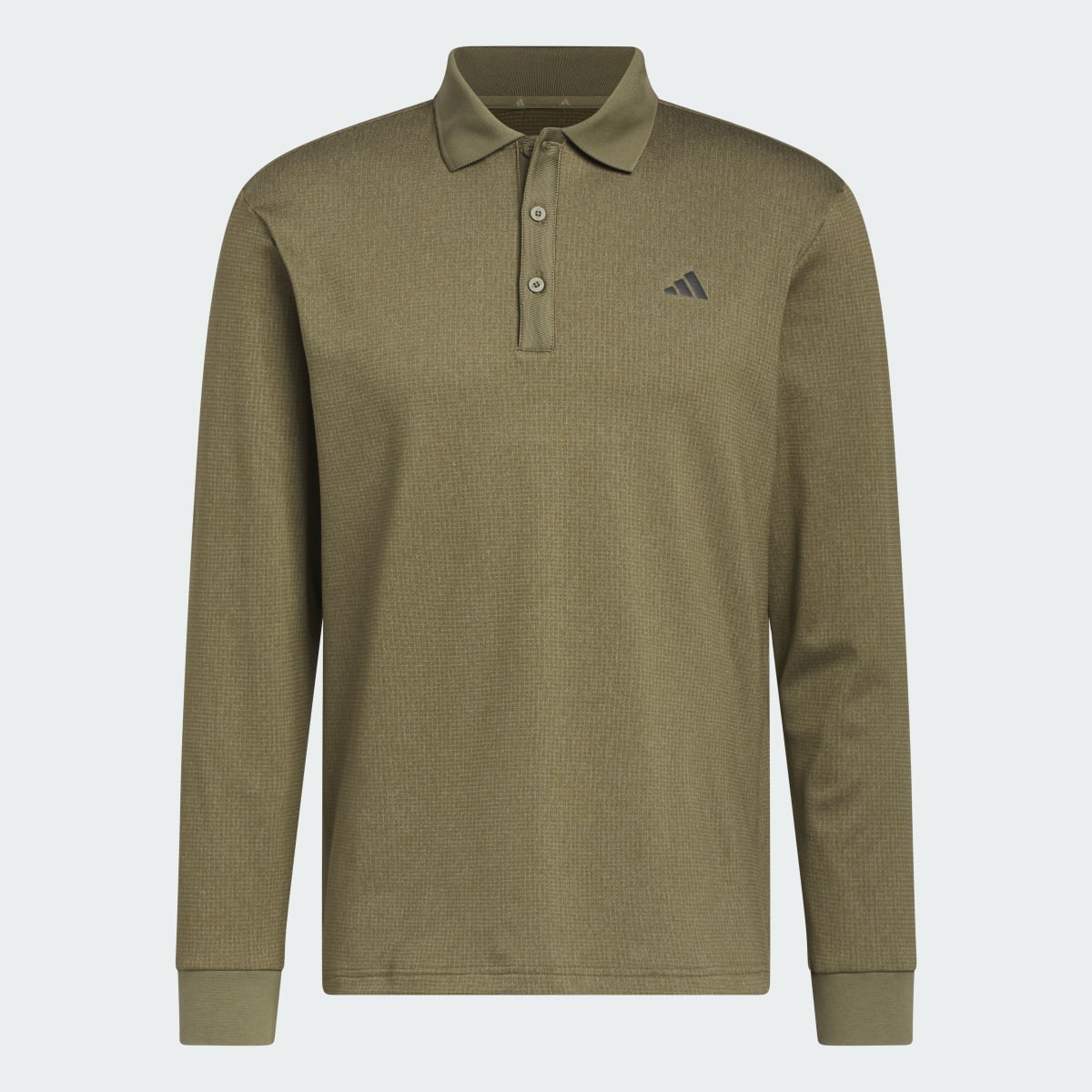 Adidas Essentials Heathered Long Sleeve Golf Polo Shirt. 5