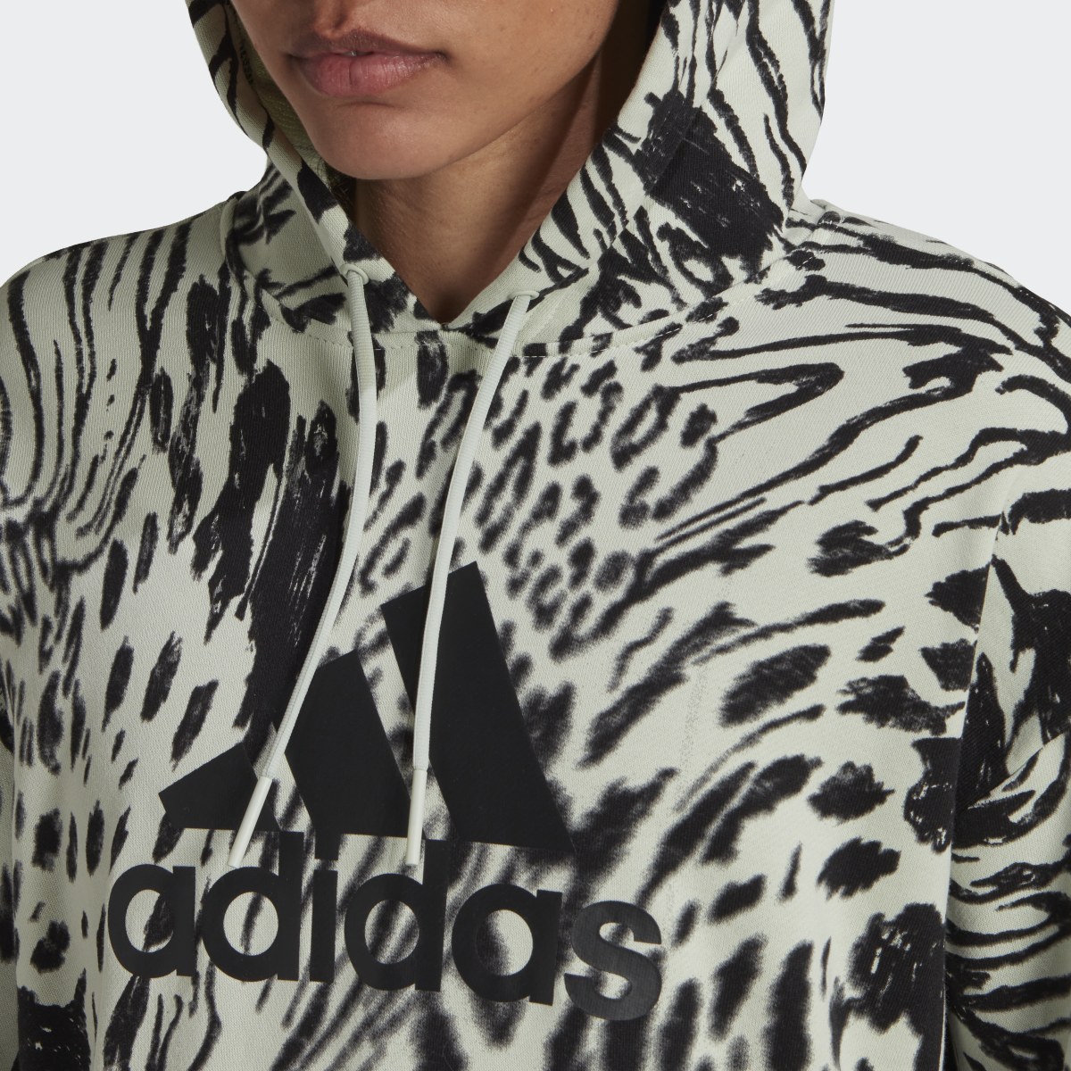 Adidas Future Icons Animal Print Hoodie. 6