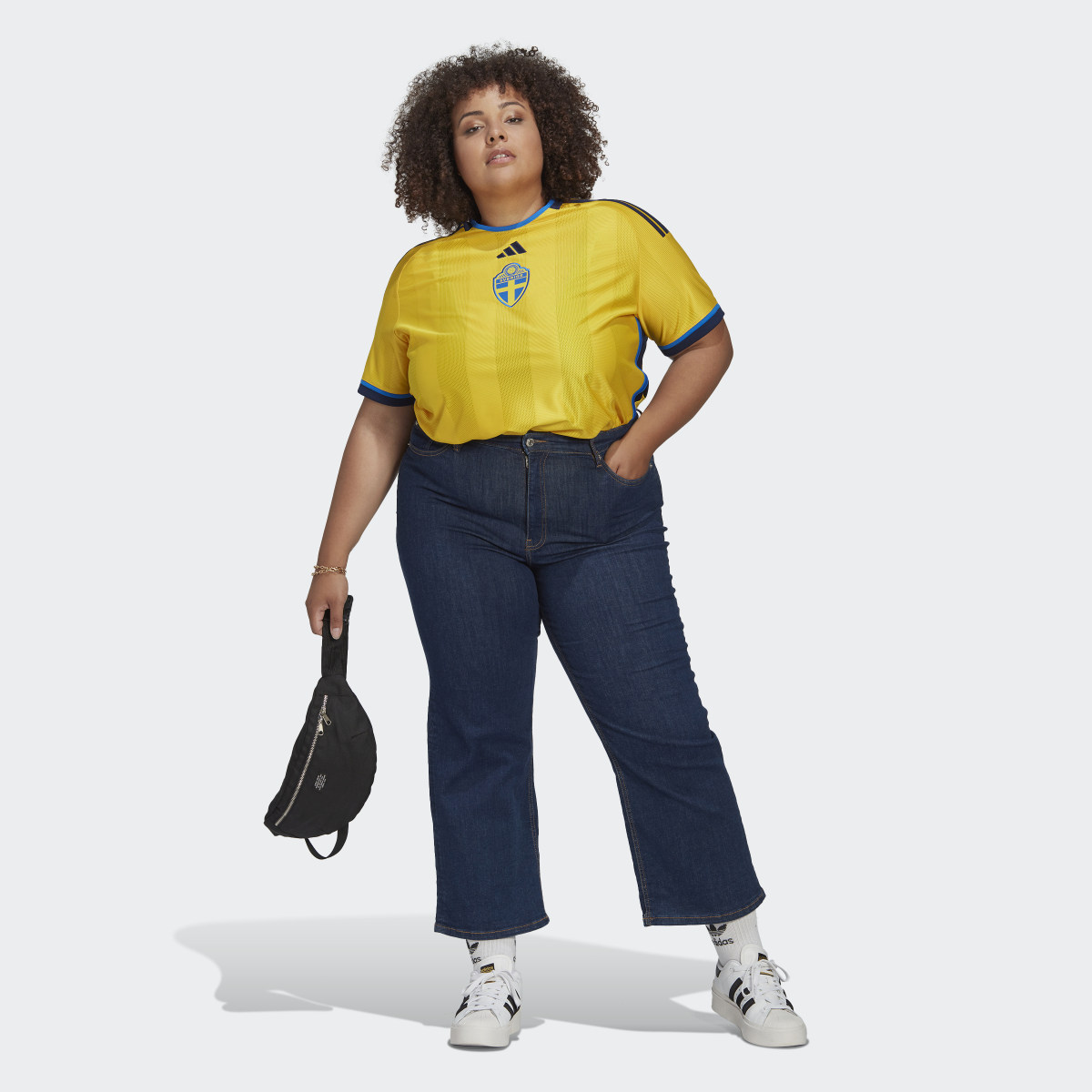 Adidas Camisola Principal 22 da Suécia (Plus Size). 4