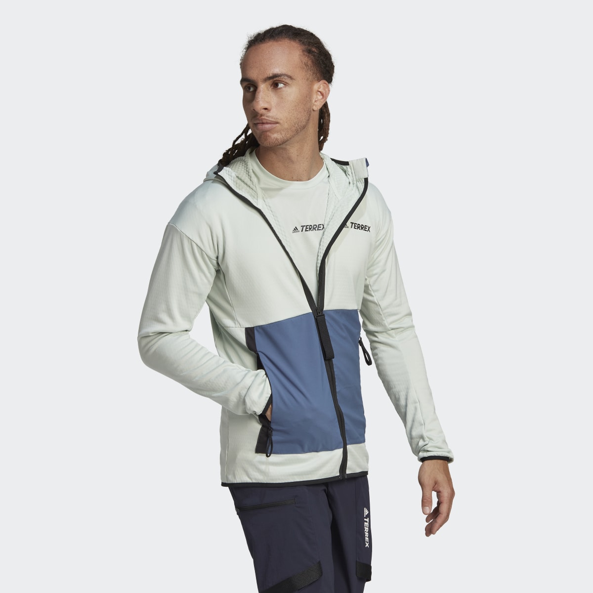 Adidas Terrex Tech Flooce Light Hooded Hiking Jacket. 4