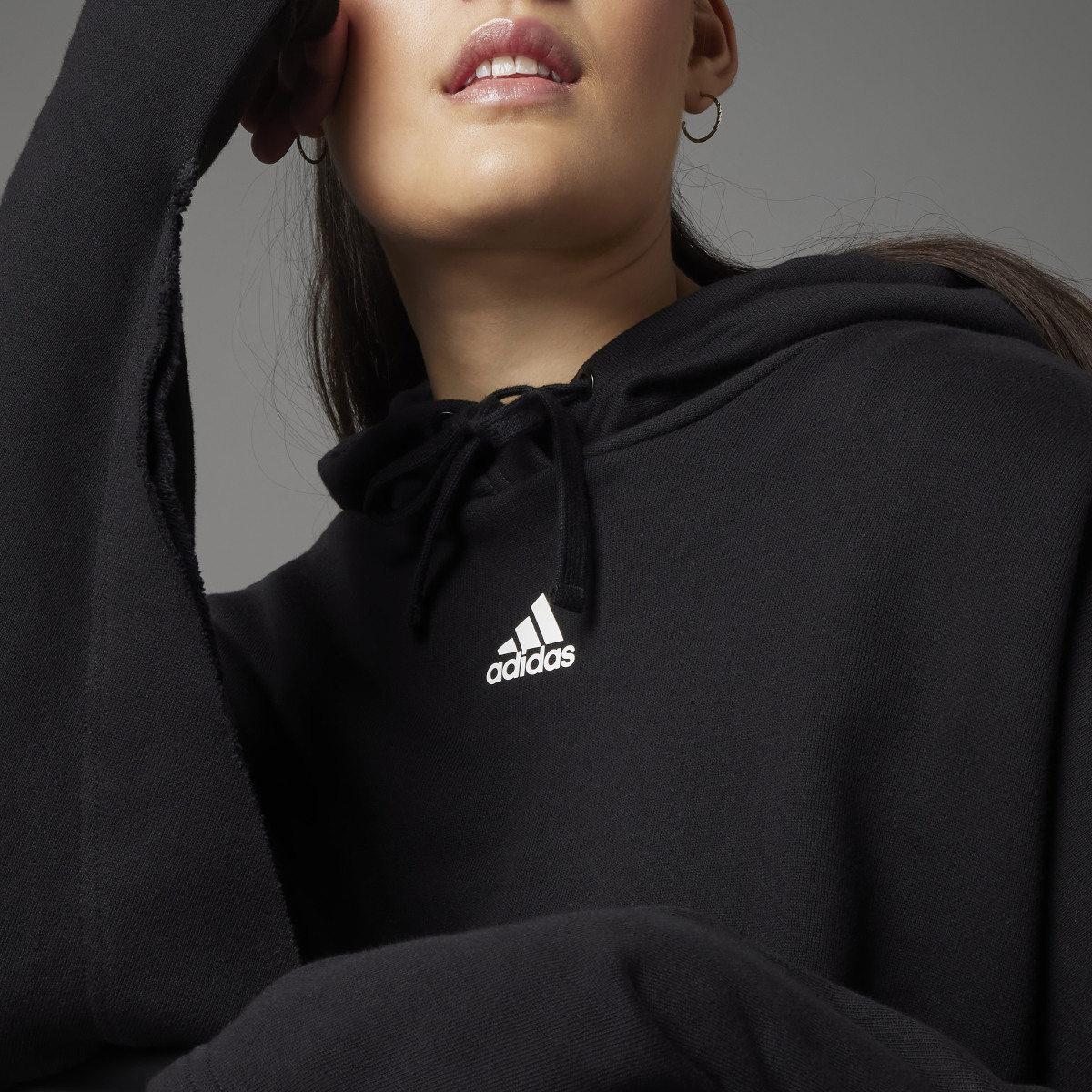 Adidas Sweat-shirt à capuche court Collective Power (Grandes tailles). 9
