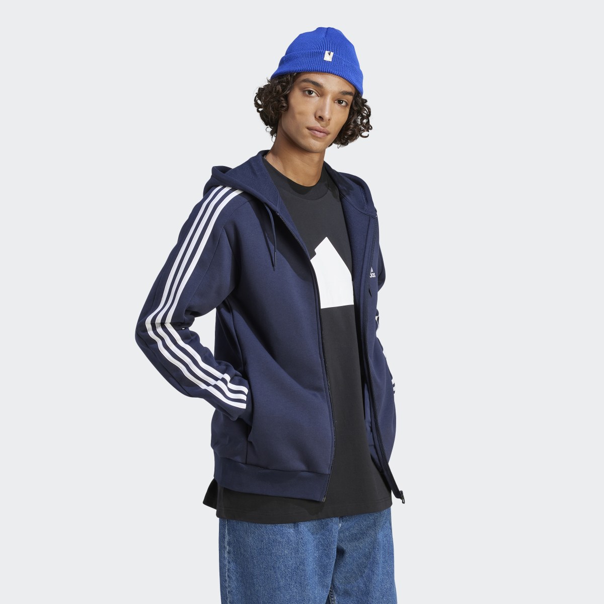 Adidas Essentials Fleece 3-Stripes Full-Zip Hoodie. 4