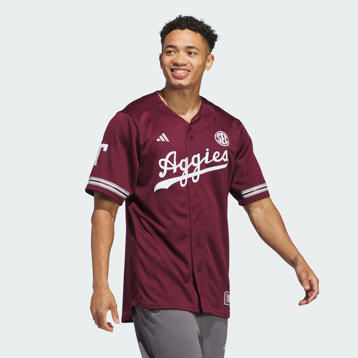 Adidas Texas A&M Reverse Retro Replica Baseball Jersey. 4