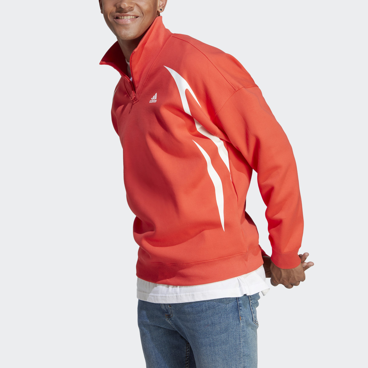 Adidas Colorblock Quarter Zip Sweatshirt IC3699