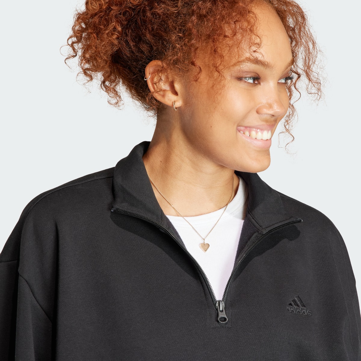 Adidas ALL SZN Fleece Quarter-Zip Sweatshirt. 7