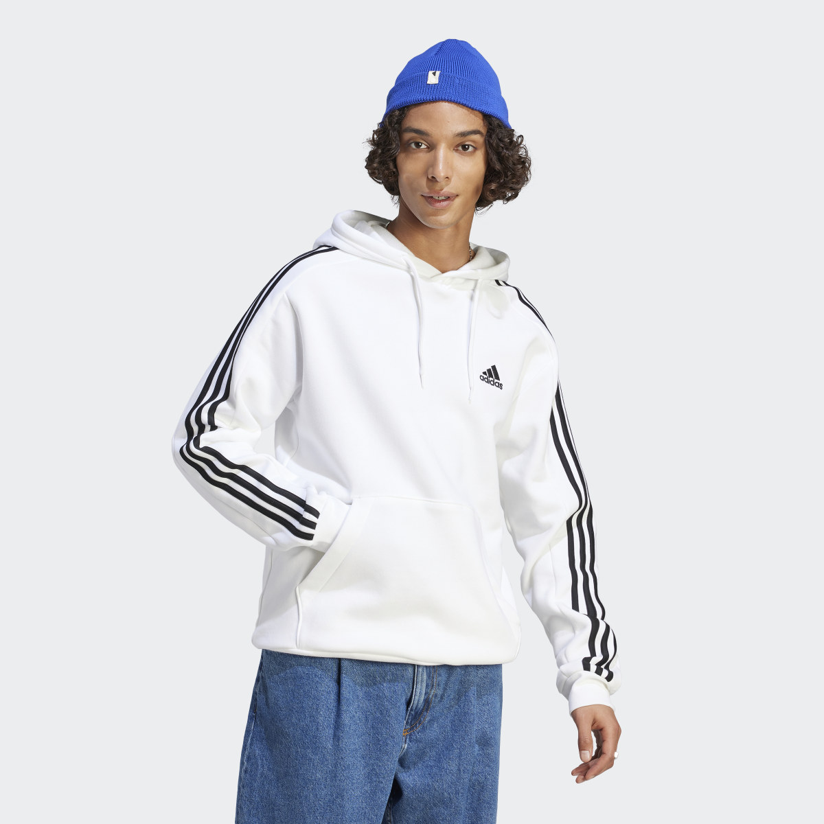 Adidas Essentials Fleece 3-Stripes Hoodie. 4