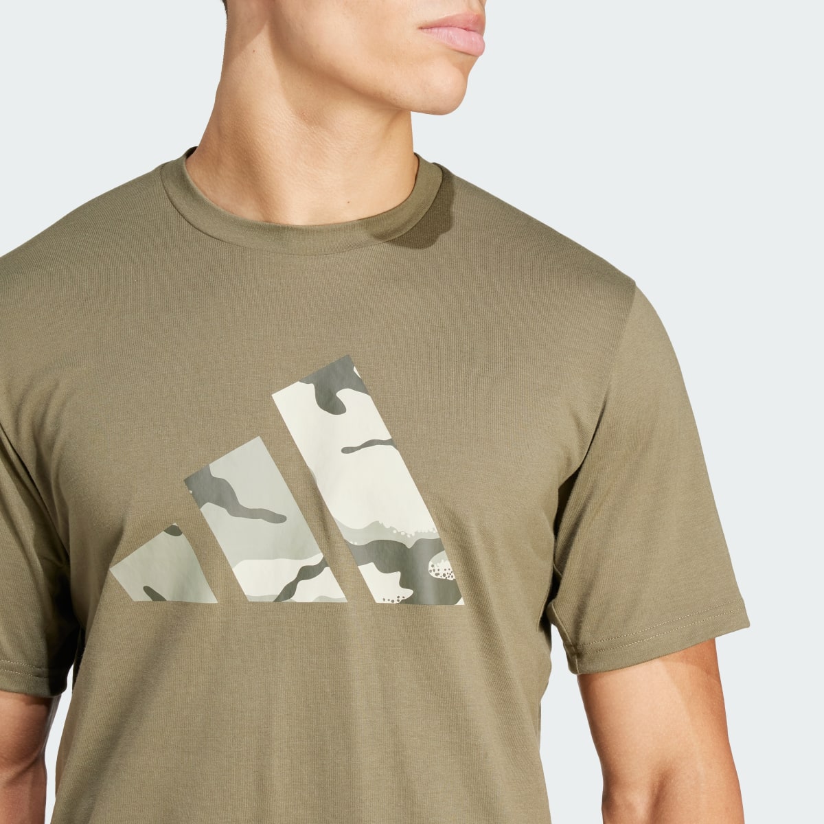 Adidas Train Essentials Seasonal Brand Love Camo Tee. 6