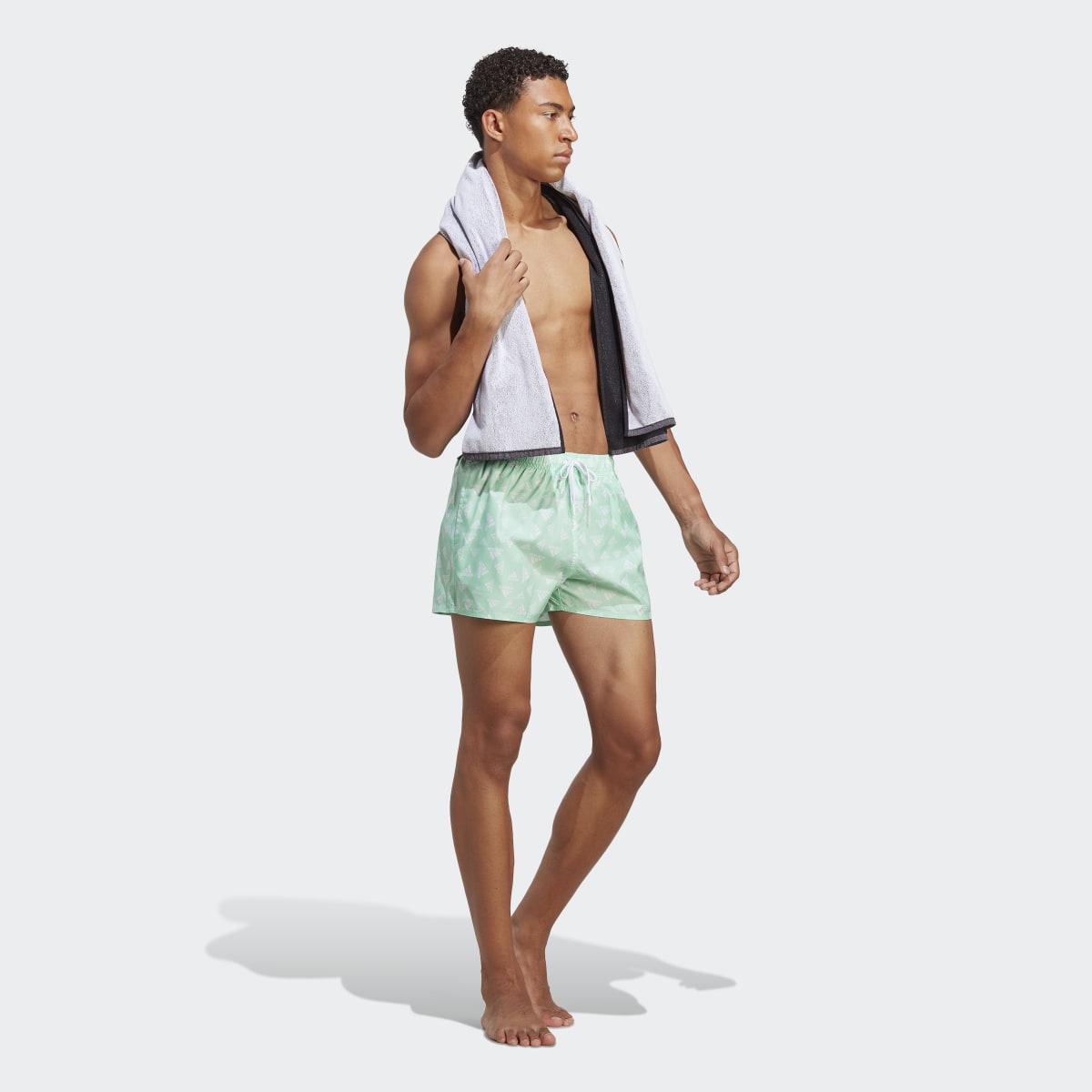 Adidas Logo Print CLX Swim Shorts. 4