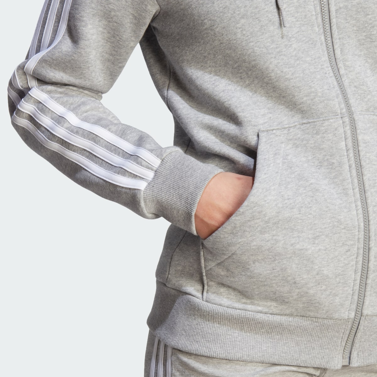 Adidas Essentials 3-Stripes Full-Zip Fleece Hoodie. 6