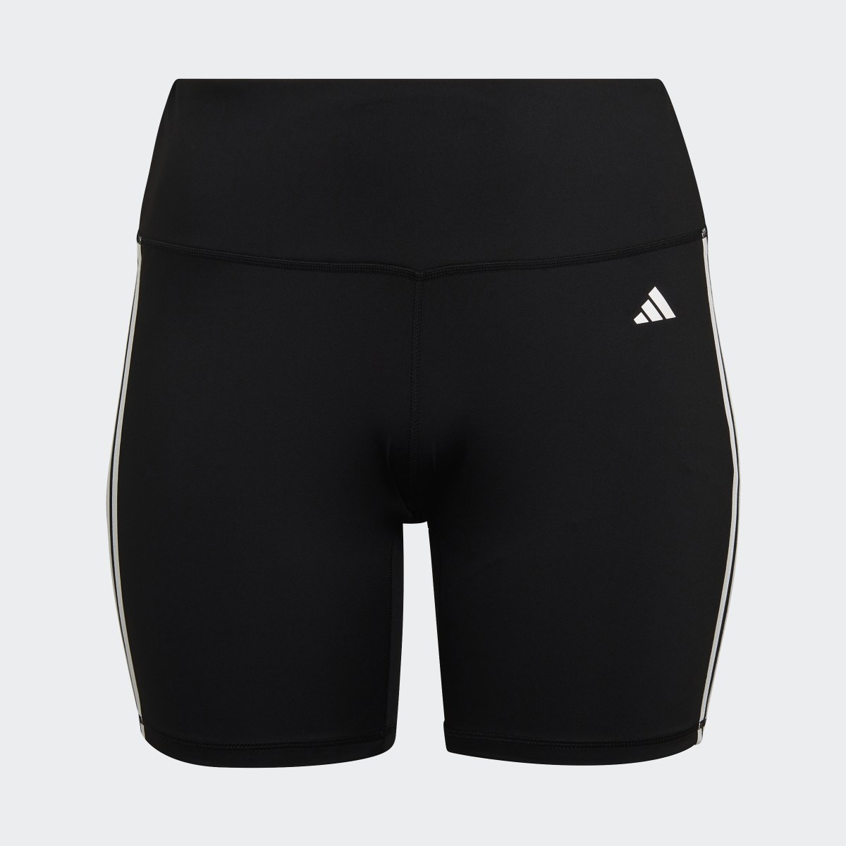 Adidas Training Essentials 3-Stripes High-Waisted Short Leggings (Plus Size). 5