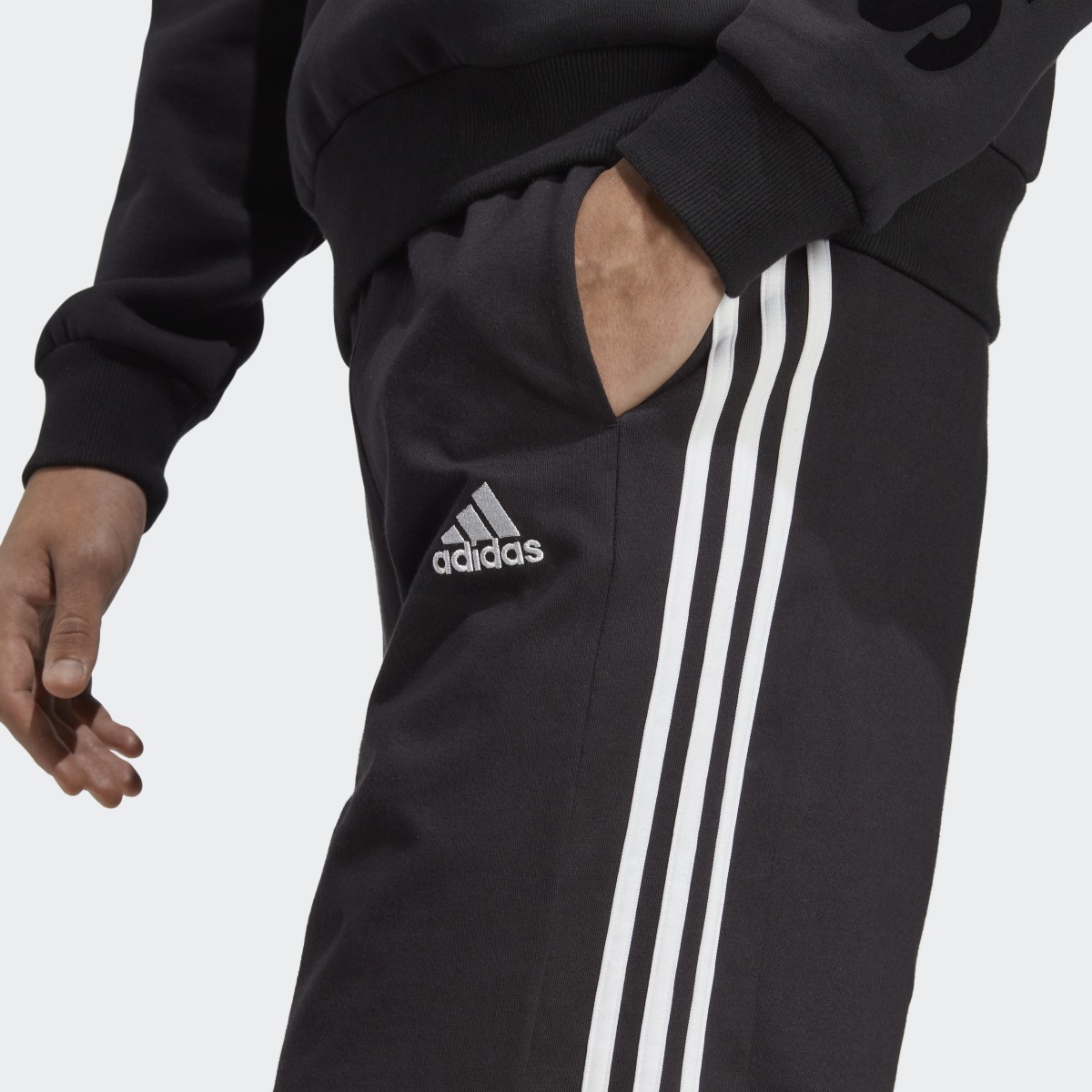 Adidas Essentials Single Jersey 3-Stripes Shorts. 5