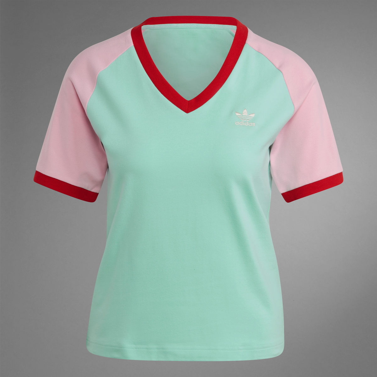 Adidas T-shirt de Gola em V Adicolor 70s. 10
