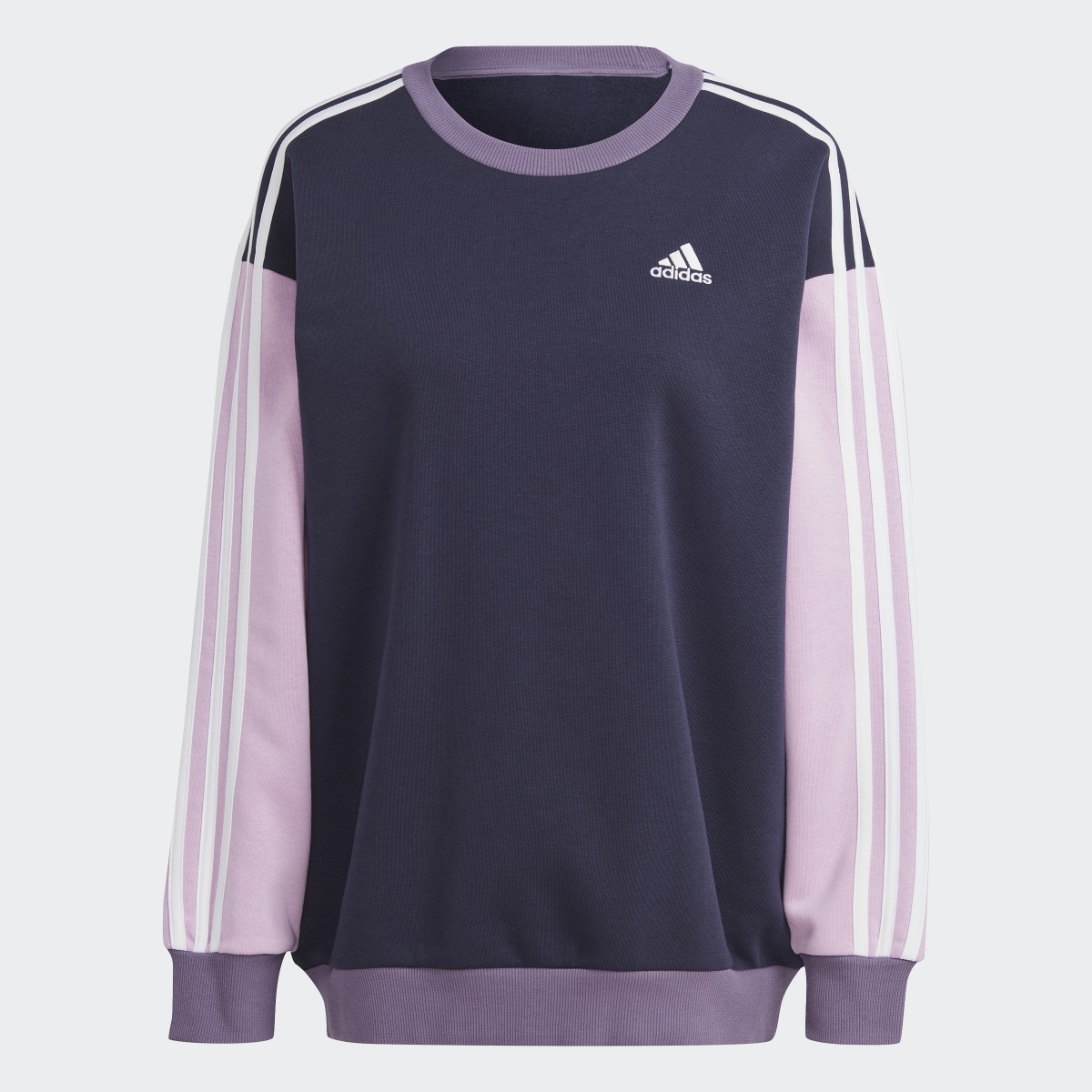 Adidas Essentials 3-Stripes Oversized Fleece Sweatshirt. 5