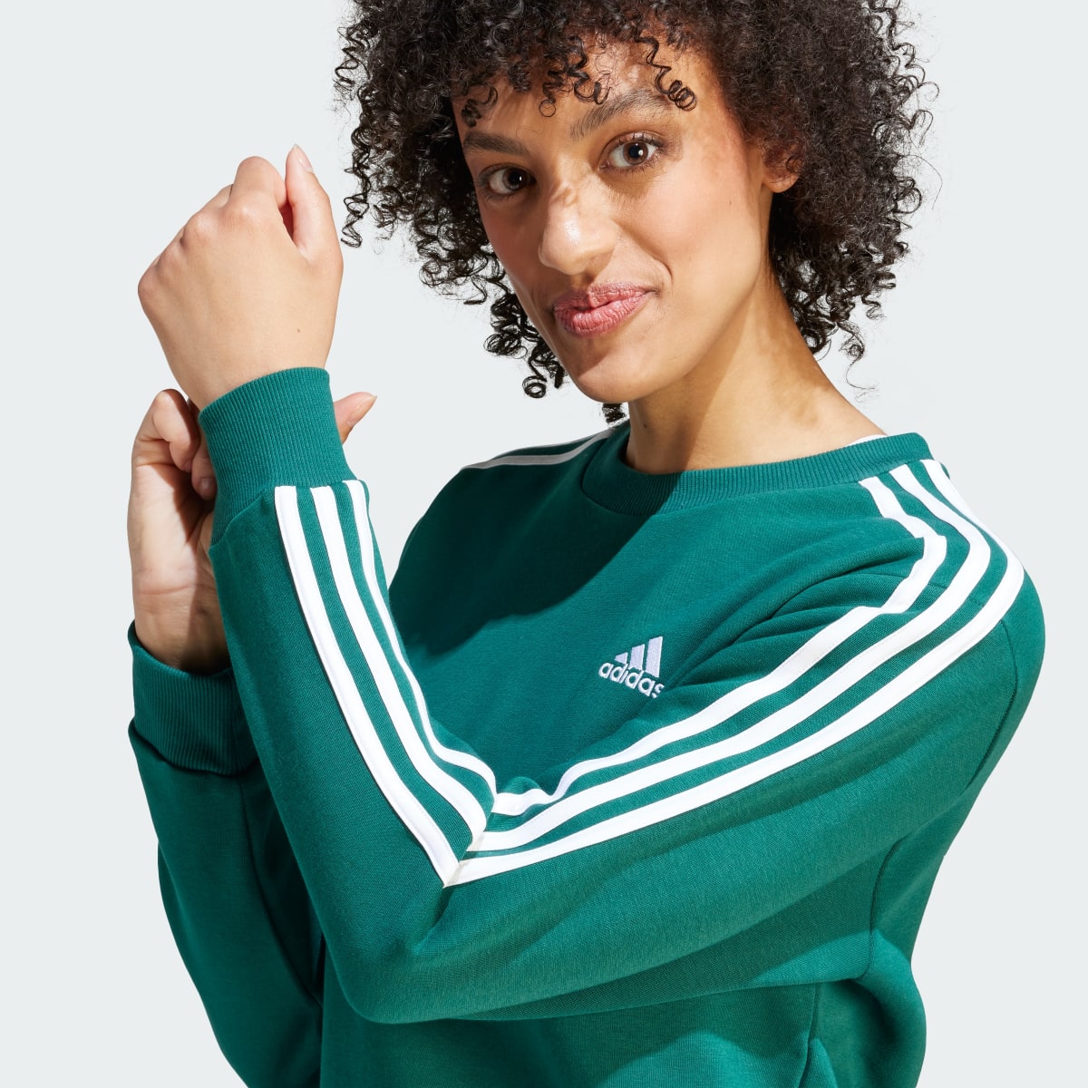 Adidas Essentials 3-Stripes Fleece Sweatshirt. 6