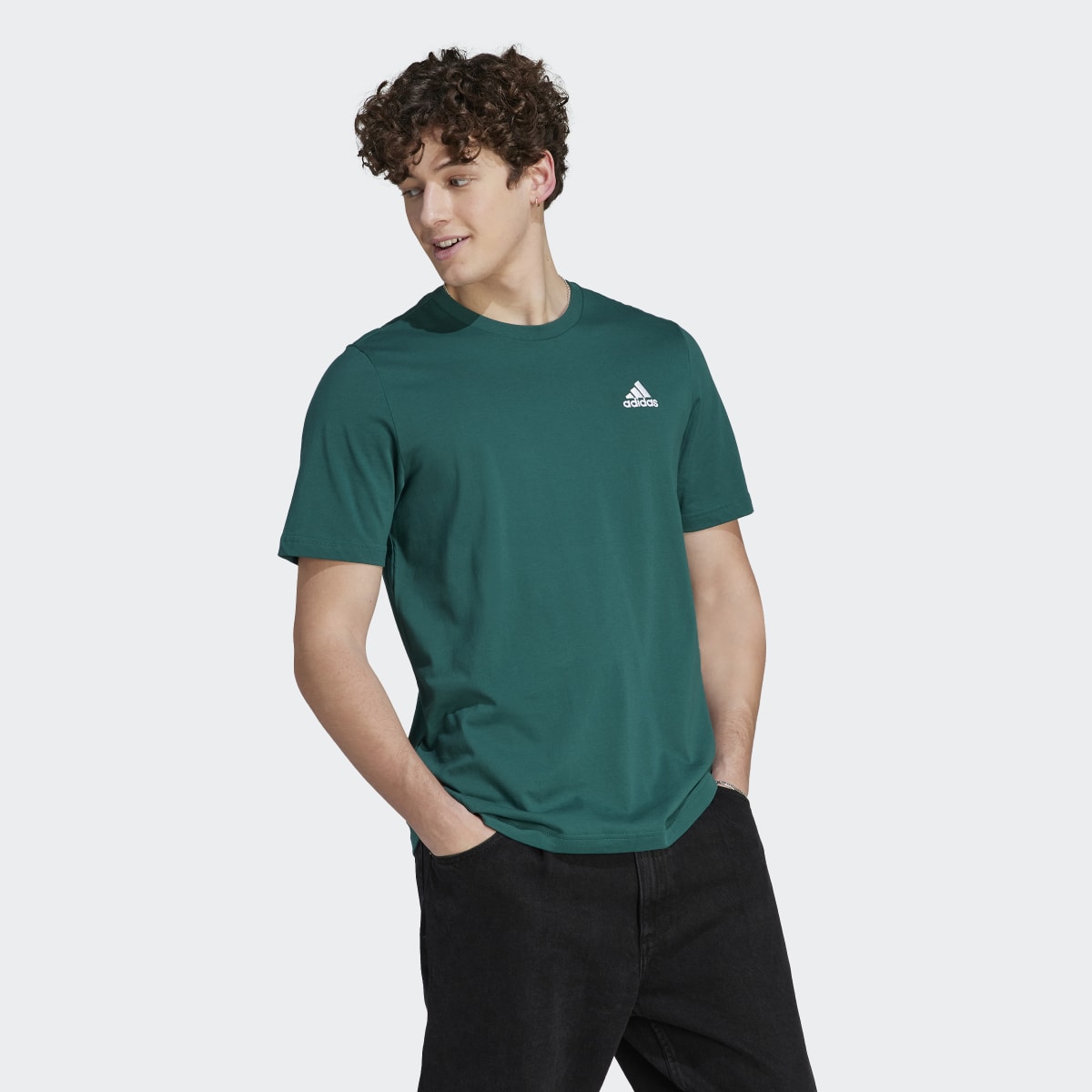 Adidas Essentials Single Jersey Embroidered Small Logo T-Shirt. 4