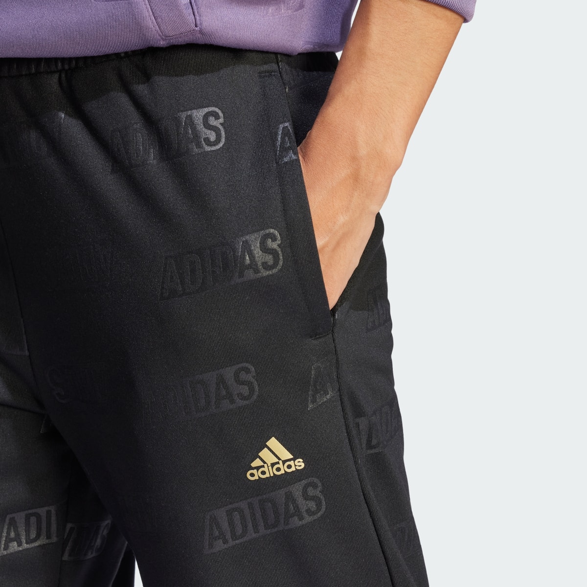 Adidas Embossed Monogram Fleece Pants. 5