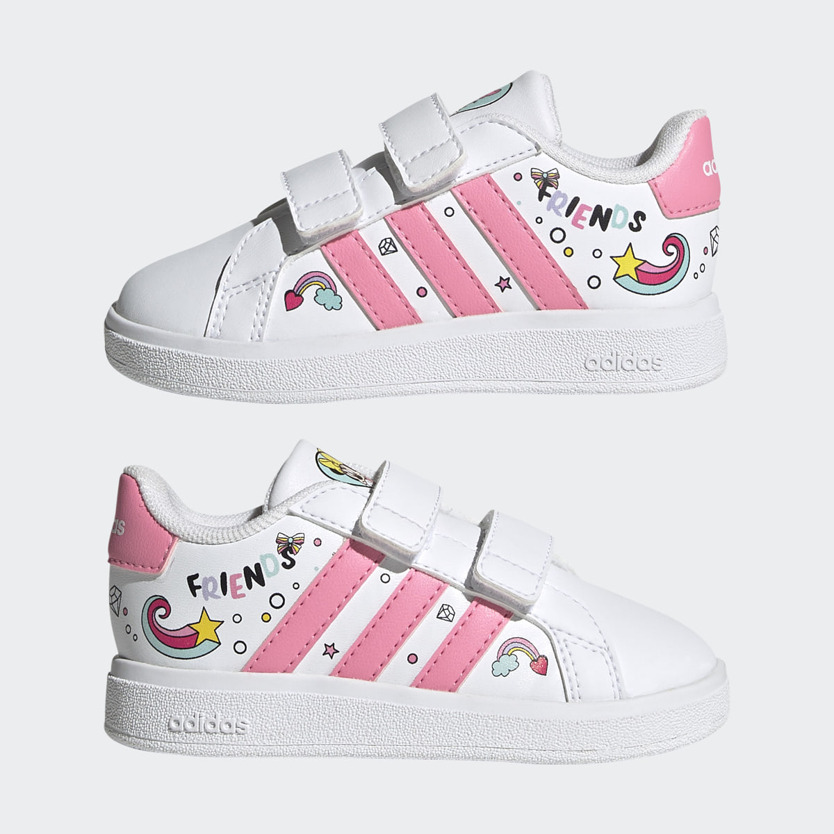 Adidas Minnie Mouse Grand Court Elastic Laces and Top Strap Shoes. 8