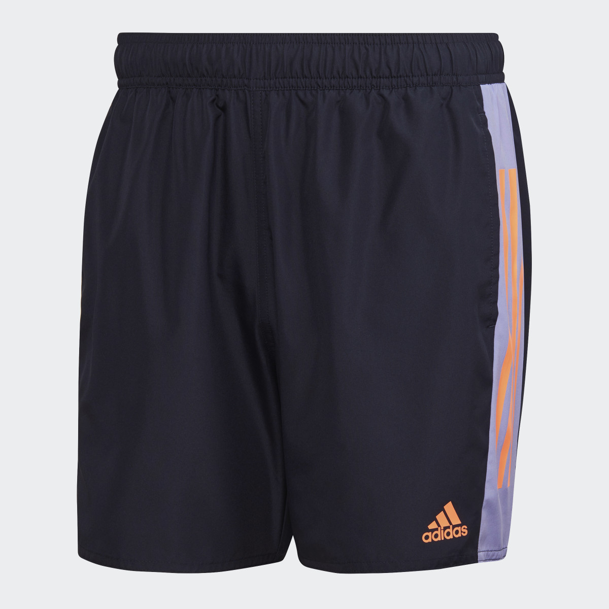 Adidas Short Length Colorblock 3-Stripes Swim Shorts. 4