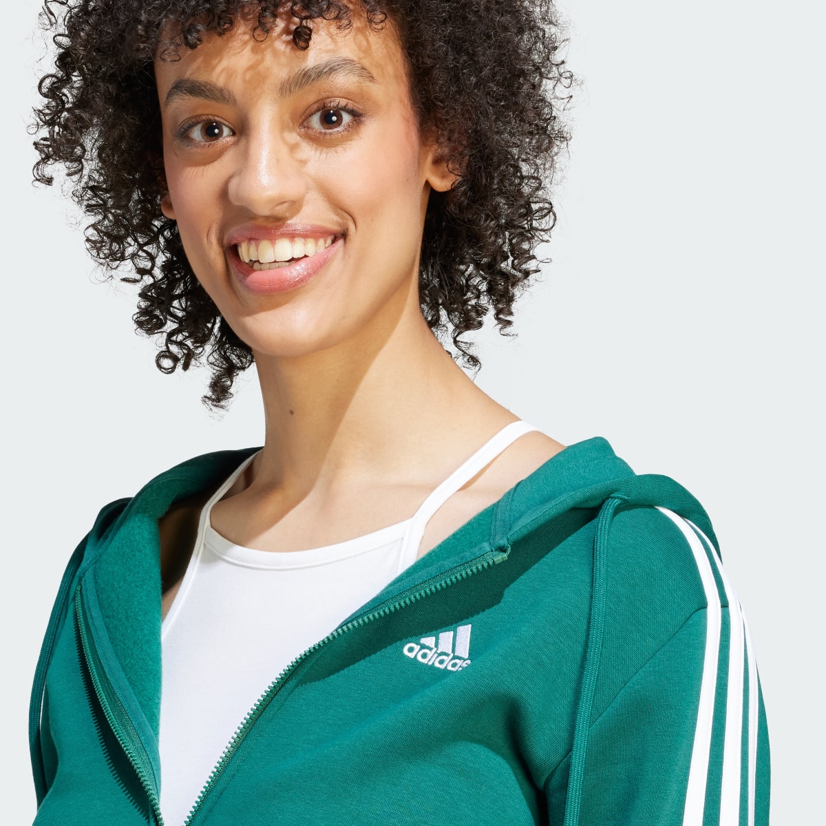 Adidas Essentials 3-Stripes Full-Zip Fleece Hoodie. 6