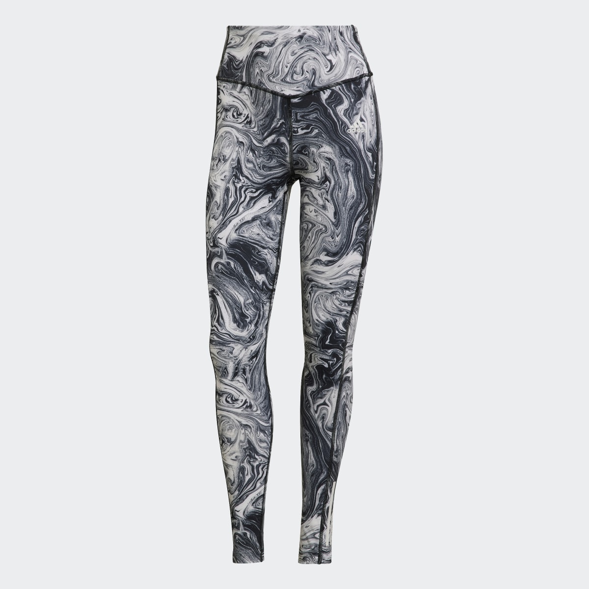 Adidas Tight da allenamento Hyperglam AEROREADY High-Rise Marble-Print. 4