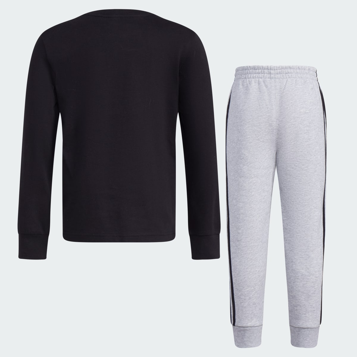 Adidas Two-Piece Cotton Tee and Heather Fleece Jogger Set. 4