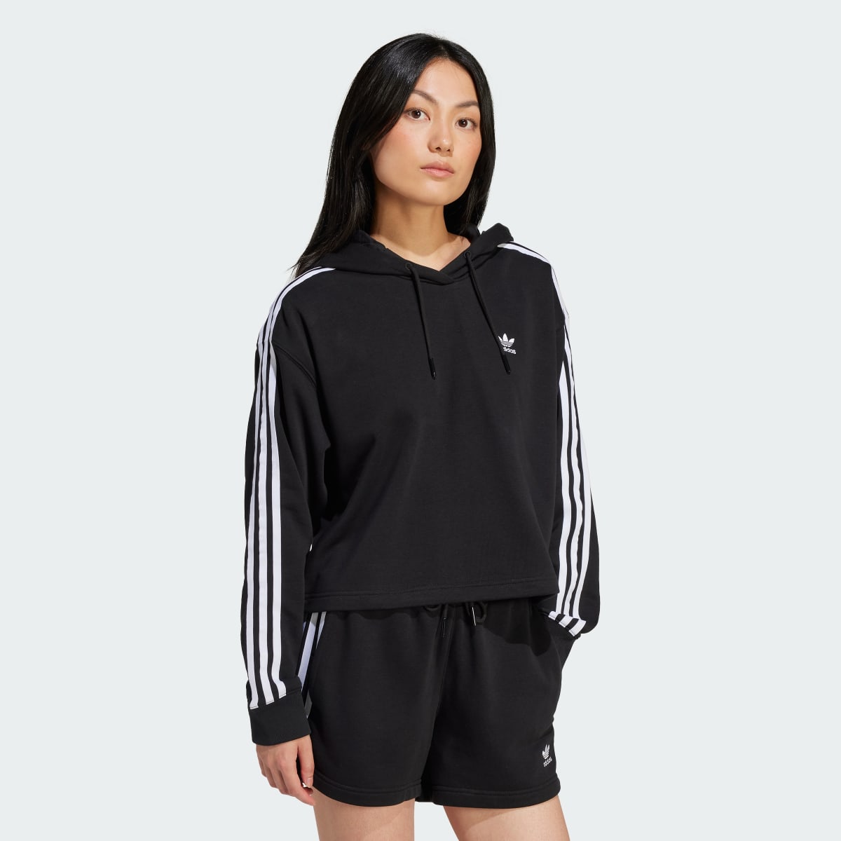 Adidas Adicolor 3-Stripes Short Hoodie. 4