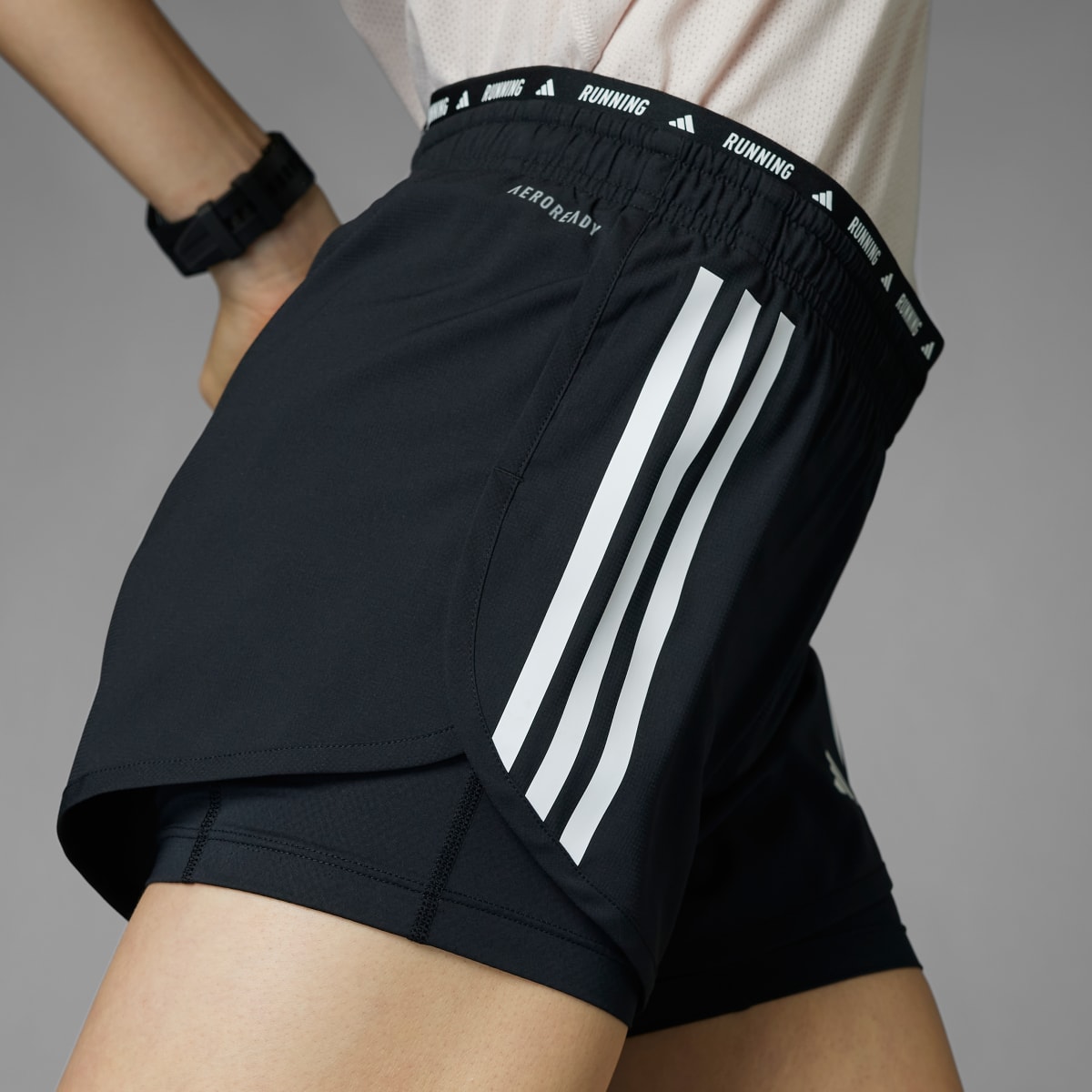 Adidas Own the Run 3-Stripes 2-in-1 Shorts. 7