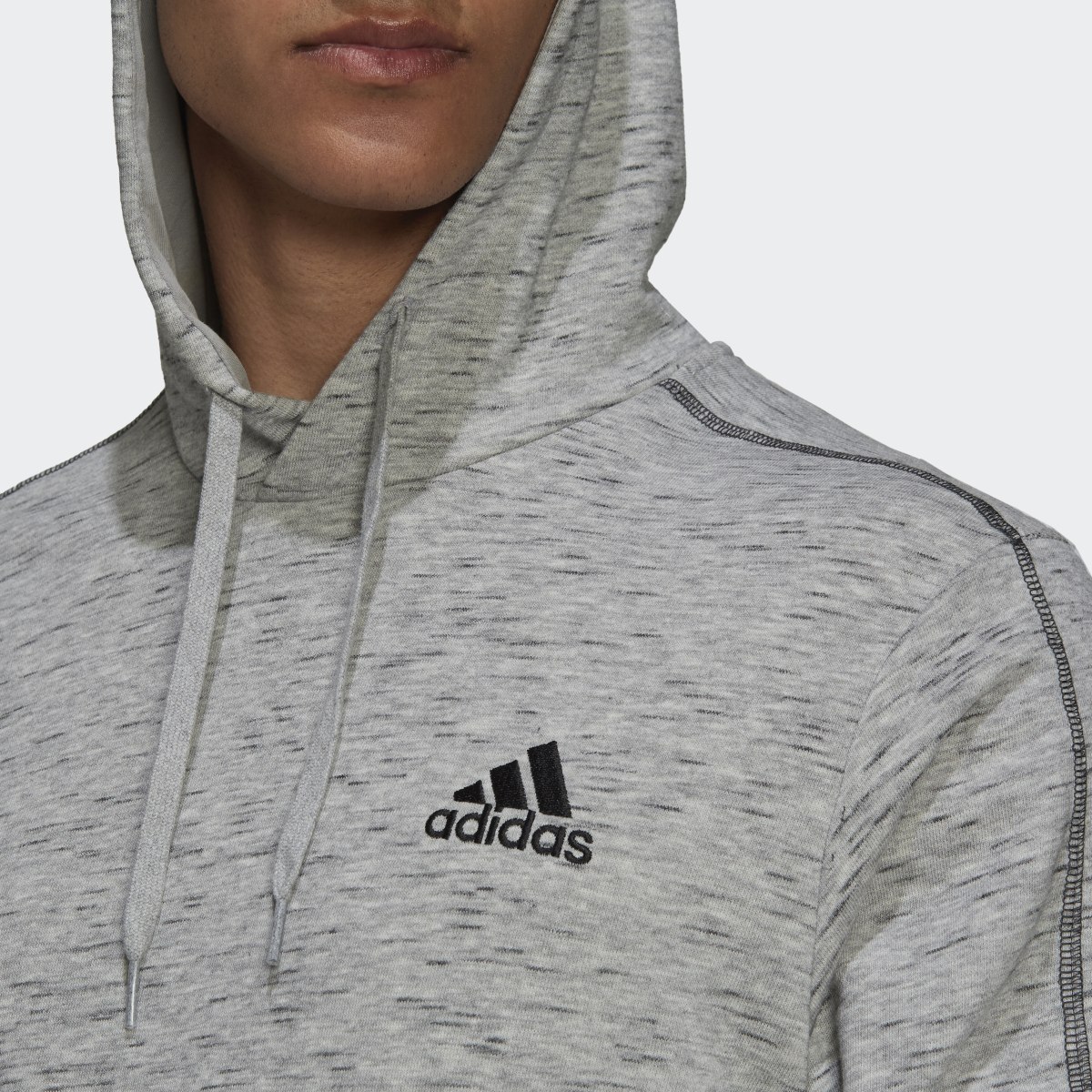 Adidas Essentials Mélange Embroidered Small Logo Hoodie. 7