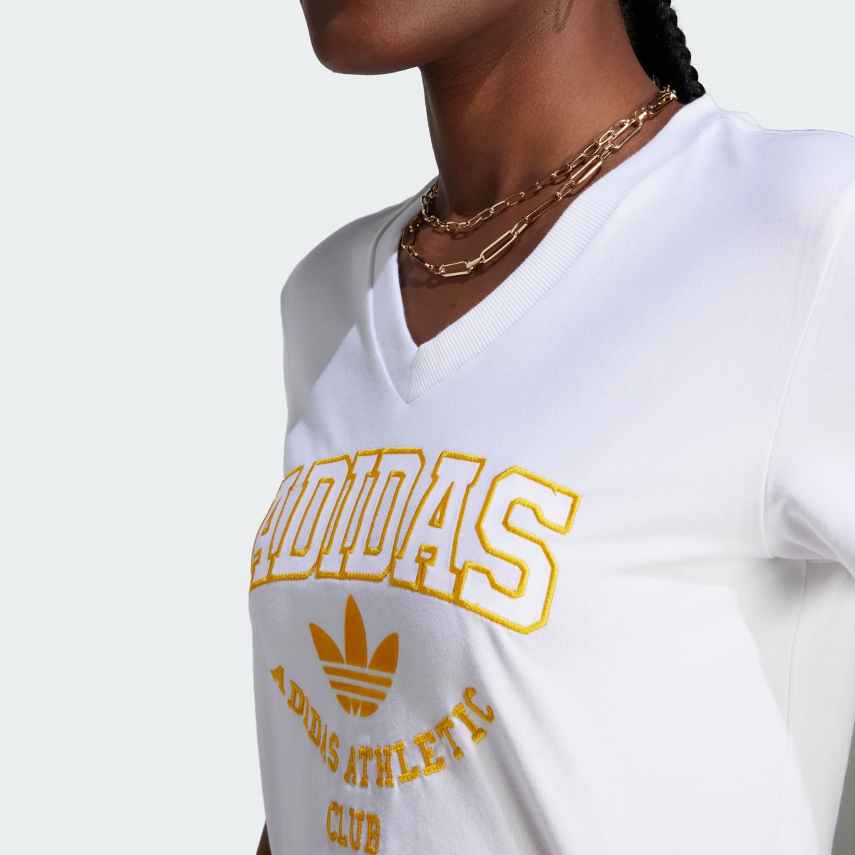 Adidas Cropped Lace Trim Tee. 8