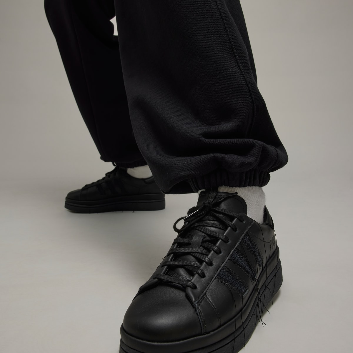 Adidas Y-3 Organic Cotton Terry Cuff Straight Pants. 8