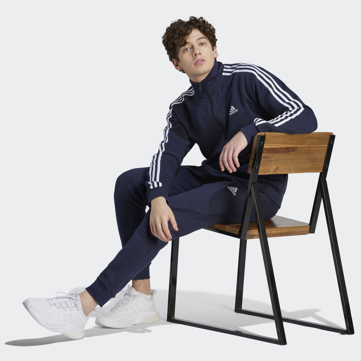 Adidas Basic 3-Stripes Fleece Track Suit. 4