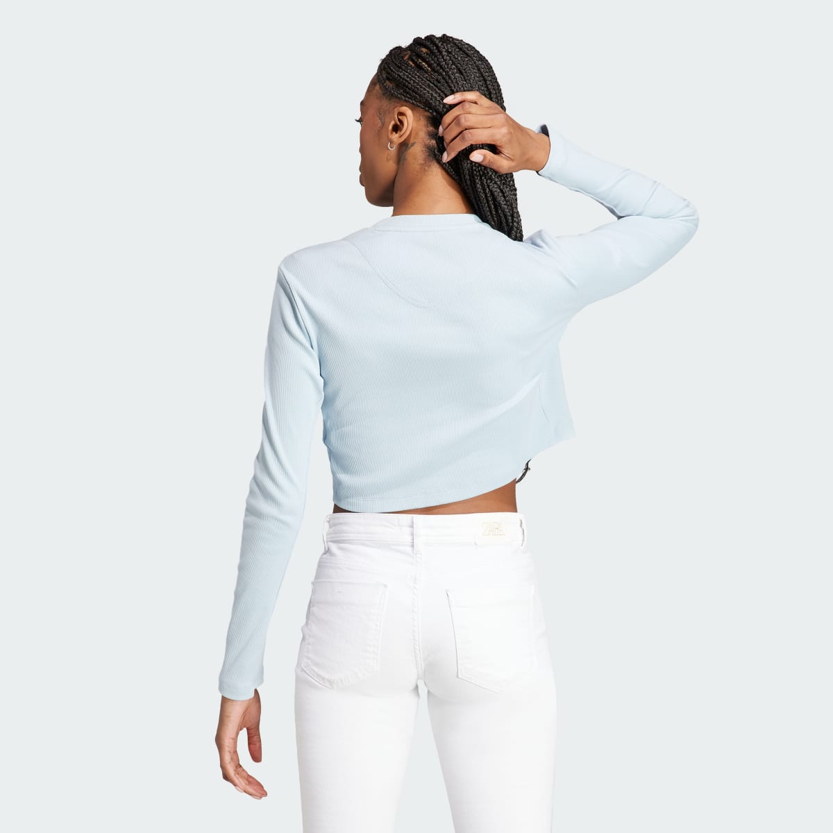 Adidas Lounge Ribbed Crop Long Sleeve Tee. 4