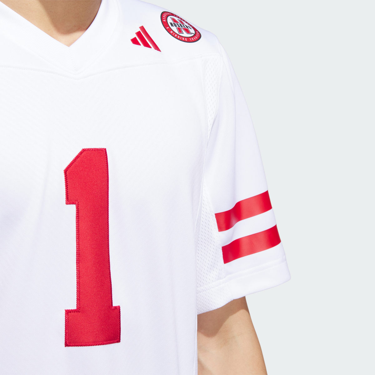 Adidas Nebraska Football Off-Field Away Jersey. 6