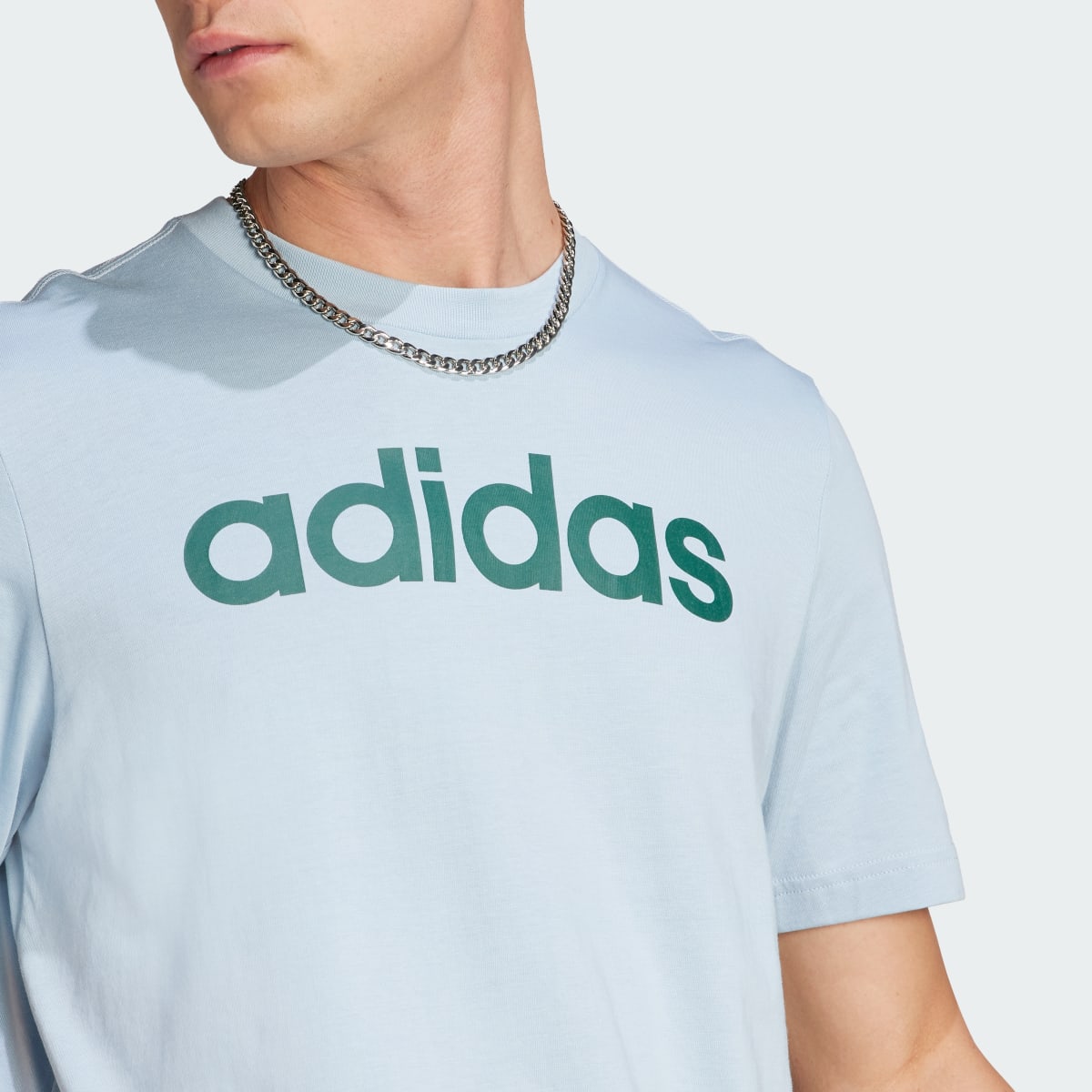 Adidas Essentials Single Jersey Linear Embroidered Logo T-Shirt. 6