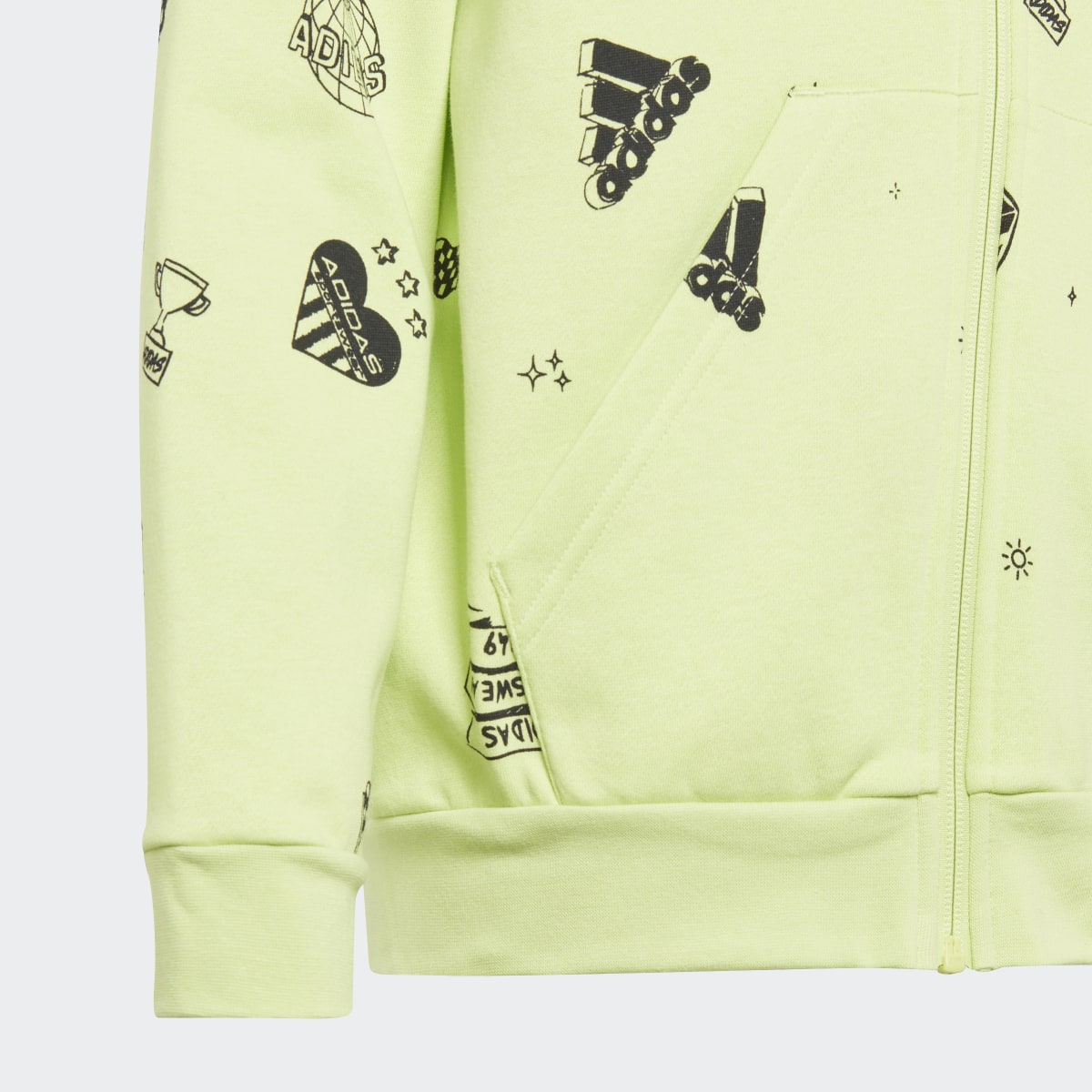 Adidas Brand Love Allover Print Full-Zip Hoodie Kids. 6