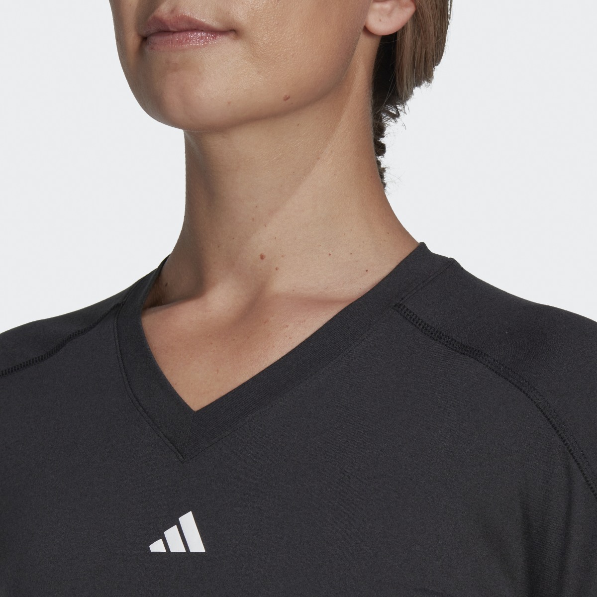 Adidas AEROREADY Train Essentials Minimal Branding V-Neck T-Shirt. 6