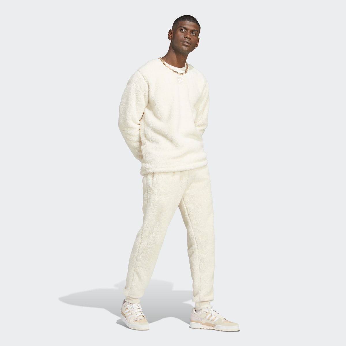 Adidas Essentials+ Fluffy Fleece Crew Sweatshirt. 5