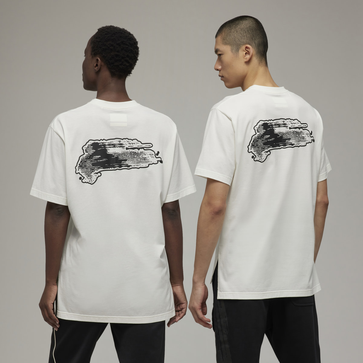 Adidas Y-3 Brushstroke Graphic Short Sleeve Tee. 4