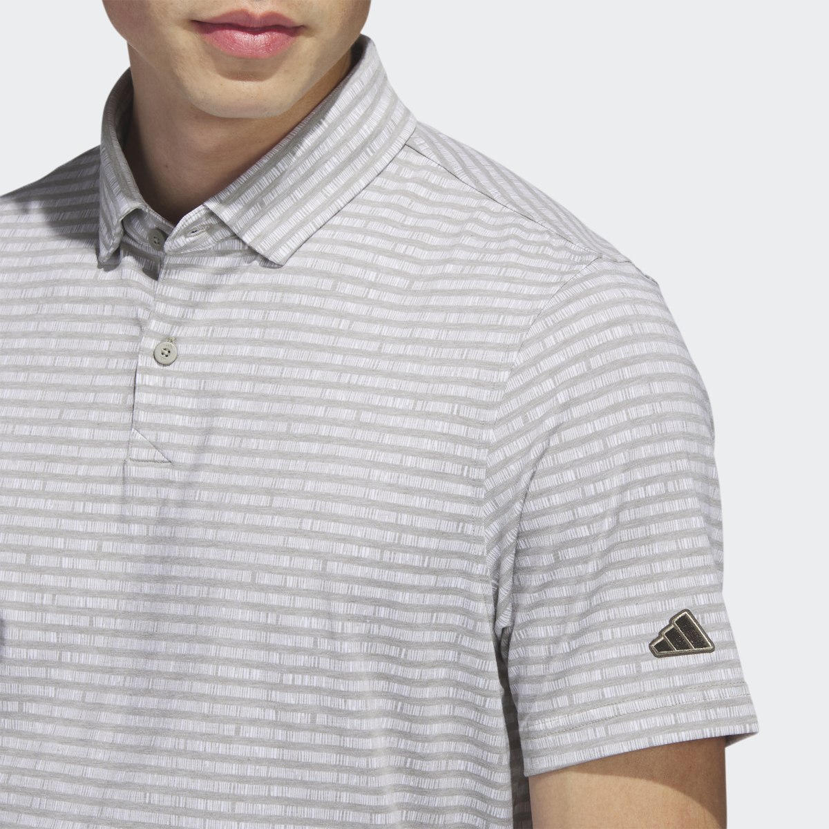 Adidas Go-To Striped Golf Polo Shirt. 6