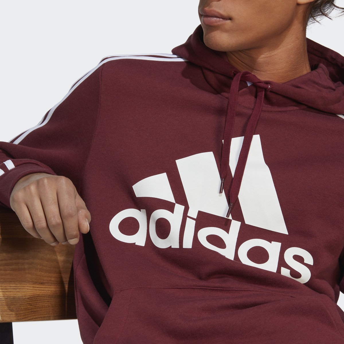 Adidas Essentials Fleece 3-Stripes Logo Hoodie. 7