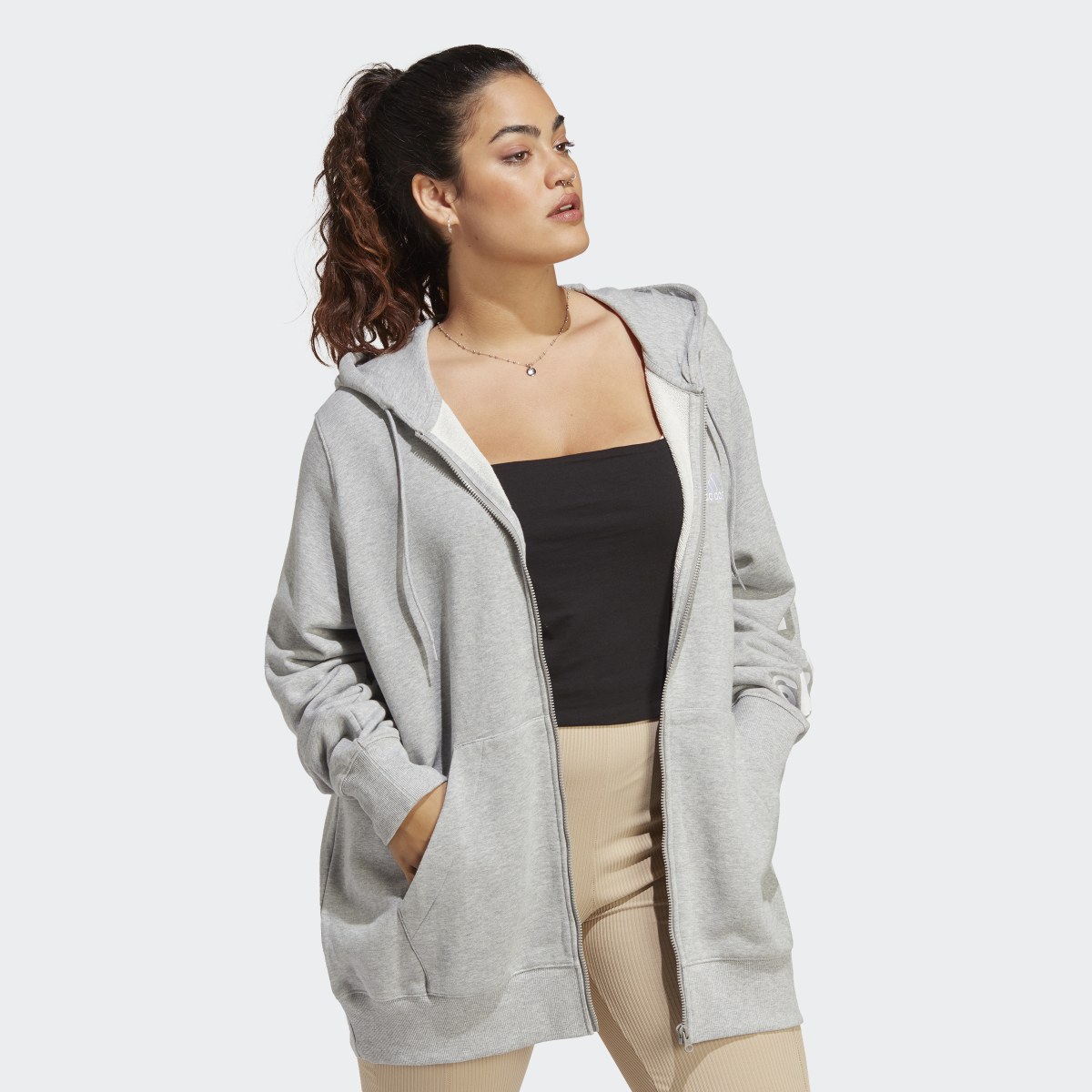 Adidas Casaco com Capuz em Moletão Essentials (Plus Size). 4