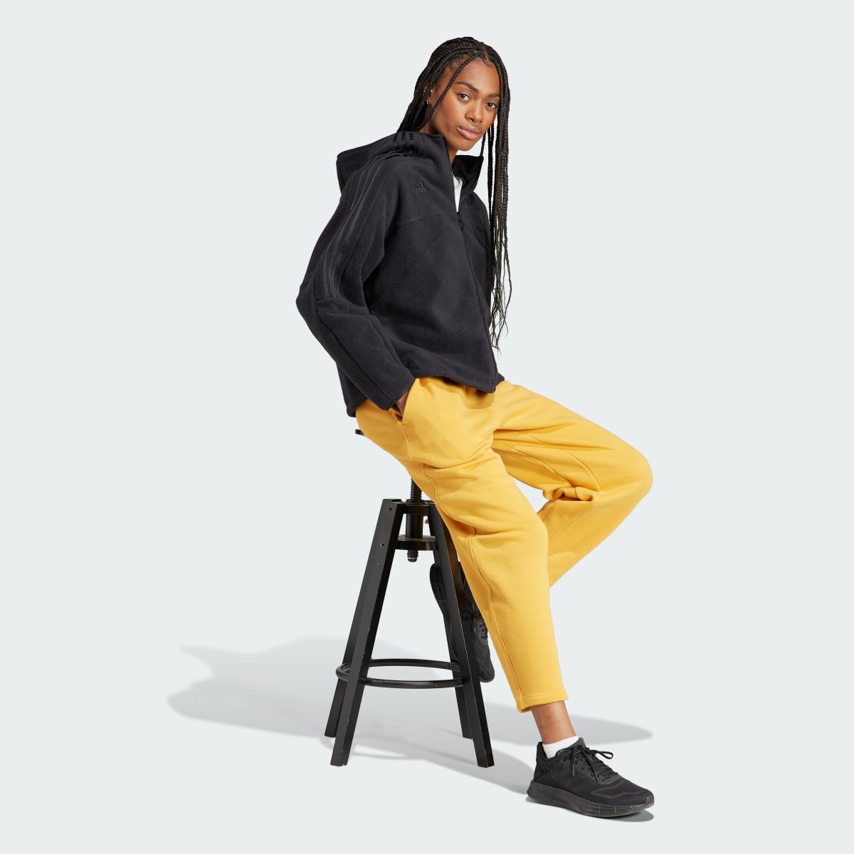 Adidas Lounge French Terry Barrel-Leg Pants. 4