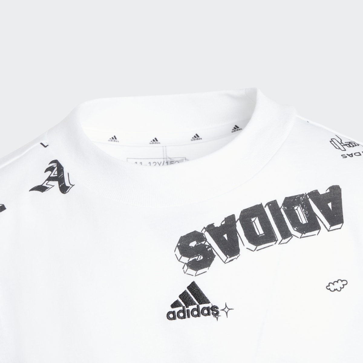 Adidas Brand Love Allover Print Kids T-Shirt. 5