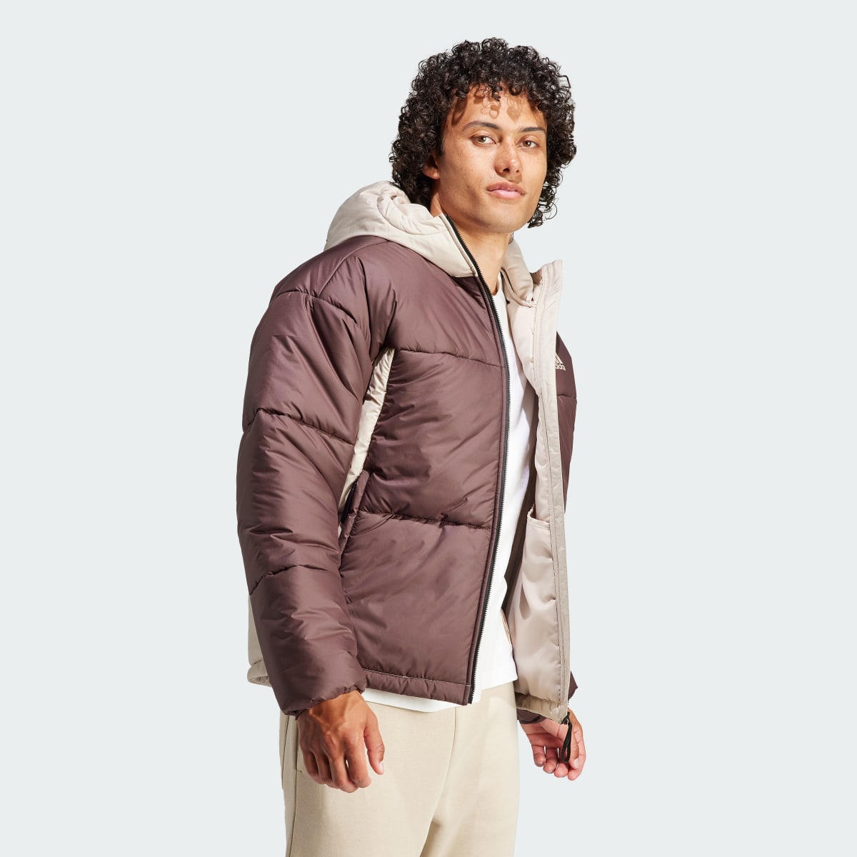 Adidas BSC 3-Stripes Puffy Hooded Jacket. 4