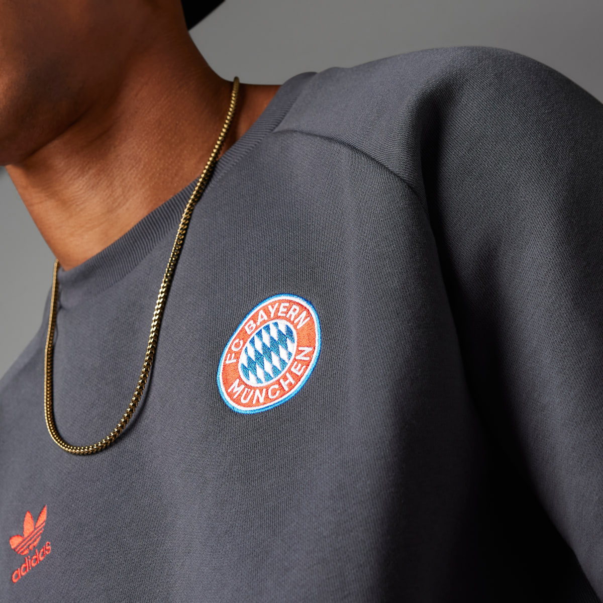 Adidas FC Bayern Essentials Trefoil Crew Sweatshirt. 8