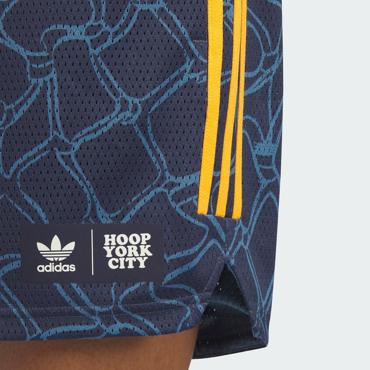 Adidas Hoop York City 3-Stripes Shorts. 5