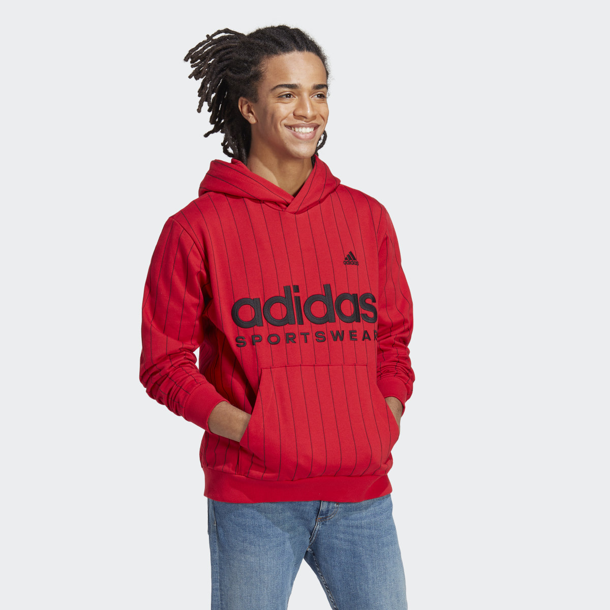 Adidas Camisola Listrada com Capuz em Fleece. 4