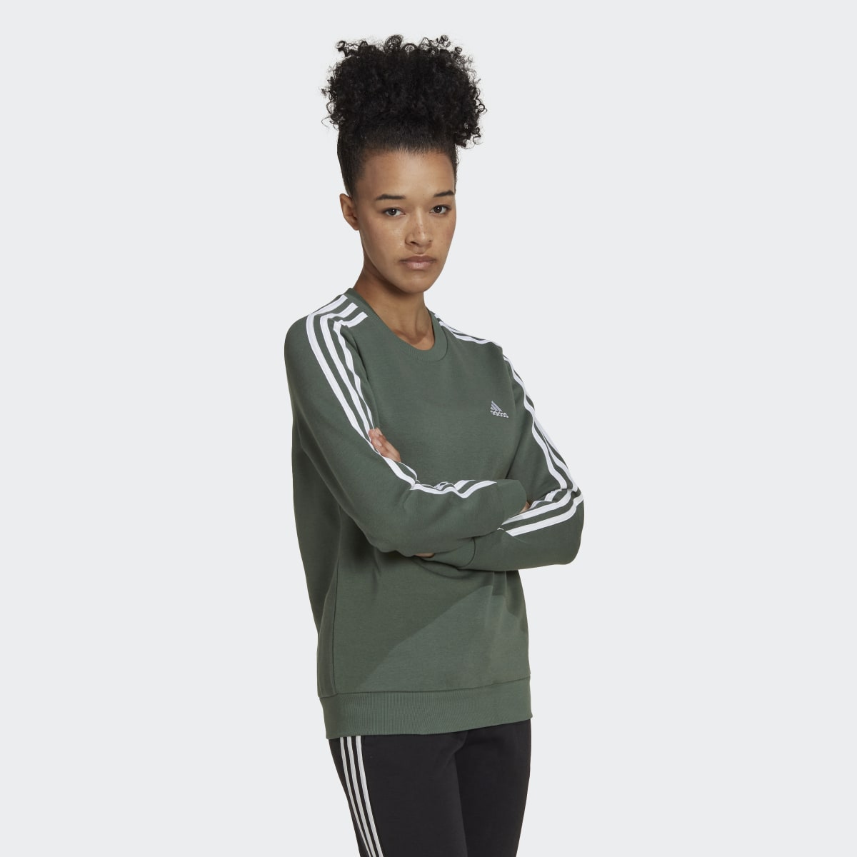 Adidas Essentials 3-Stripes Fleece Sweatshirt. 4