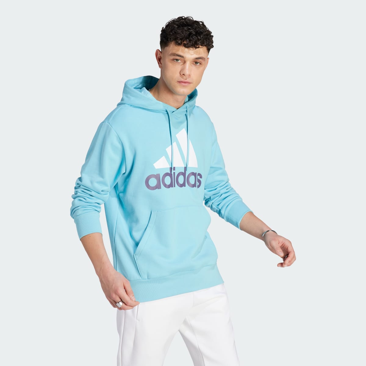 Adidas Sudadera con Gorro Essentials Logo Lineal Felpa. 4